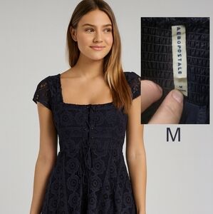 Aeropostale Navy Floral Lace Mini Dress